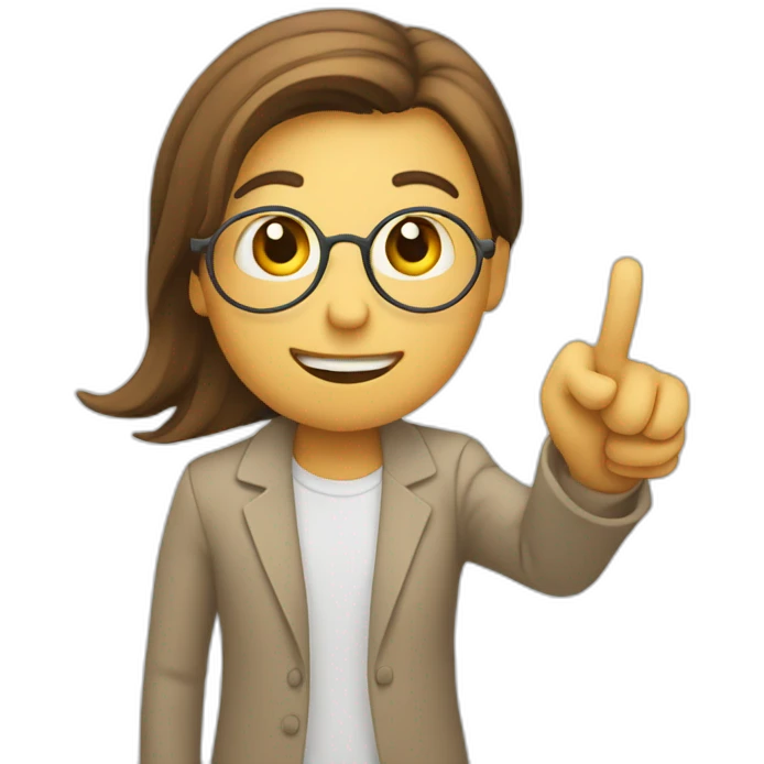 person pointing to a chart emoji