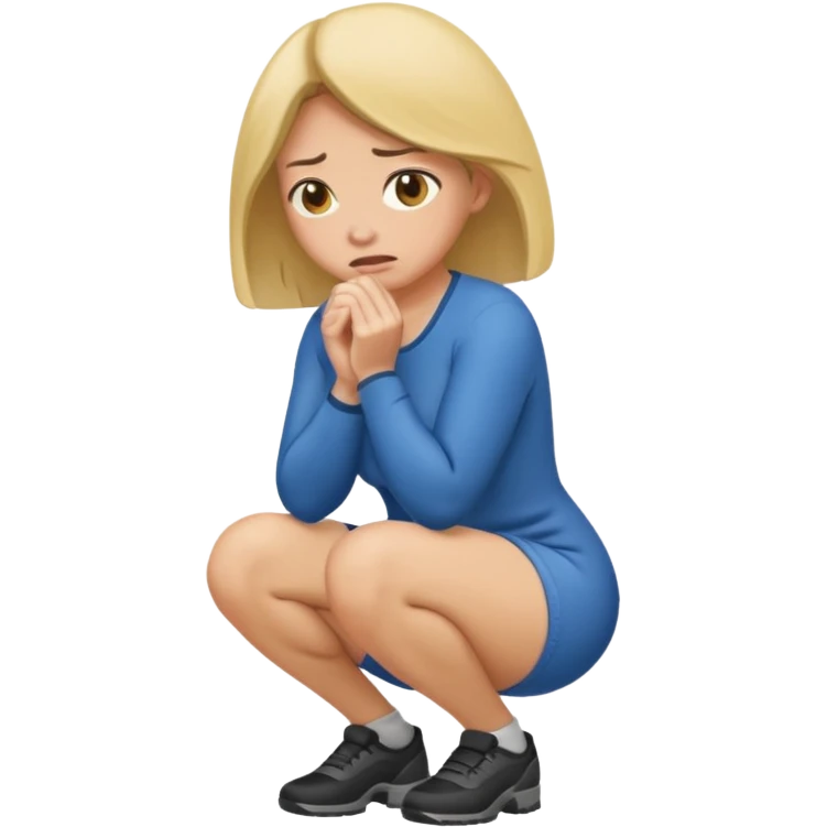 Woman squatting and pissing emoji
