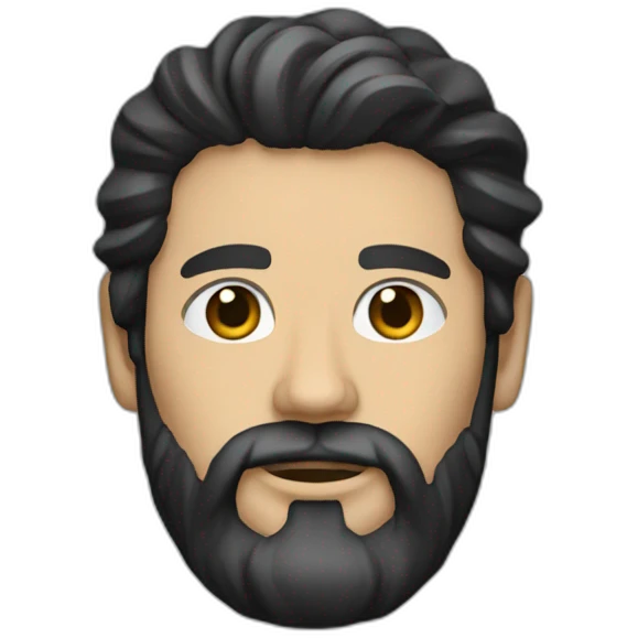A white man with black hair and beard, holding sandals emoji