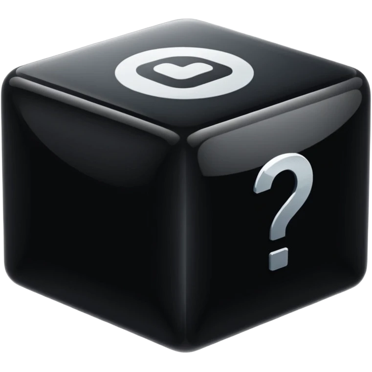 black cube in "glass" style emoji