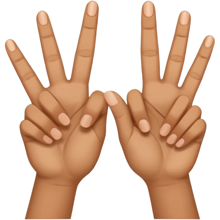 Two hands interlocking peace signs emoji