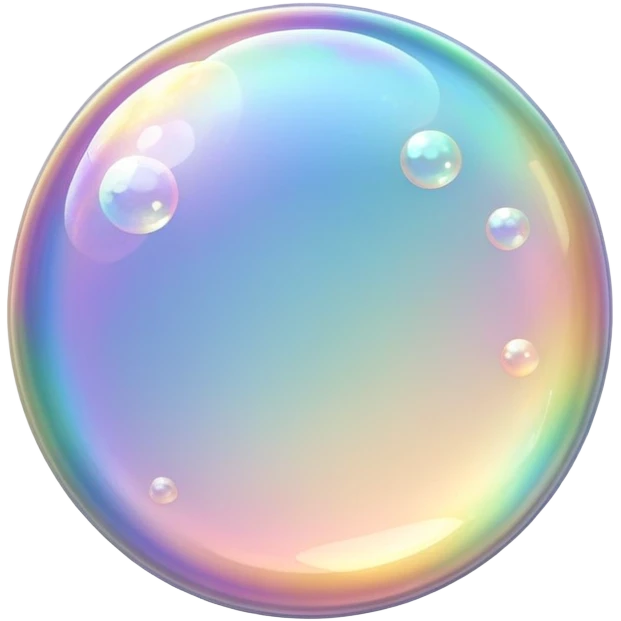 one large soap bubble with small bubbles around it emoji