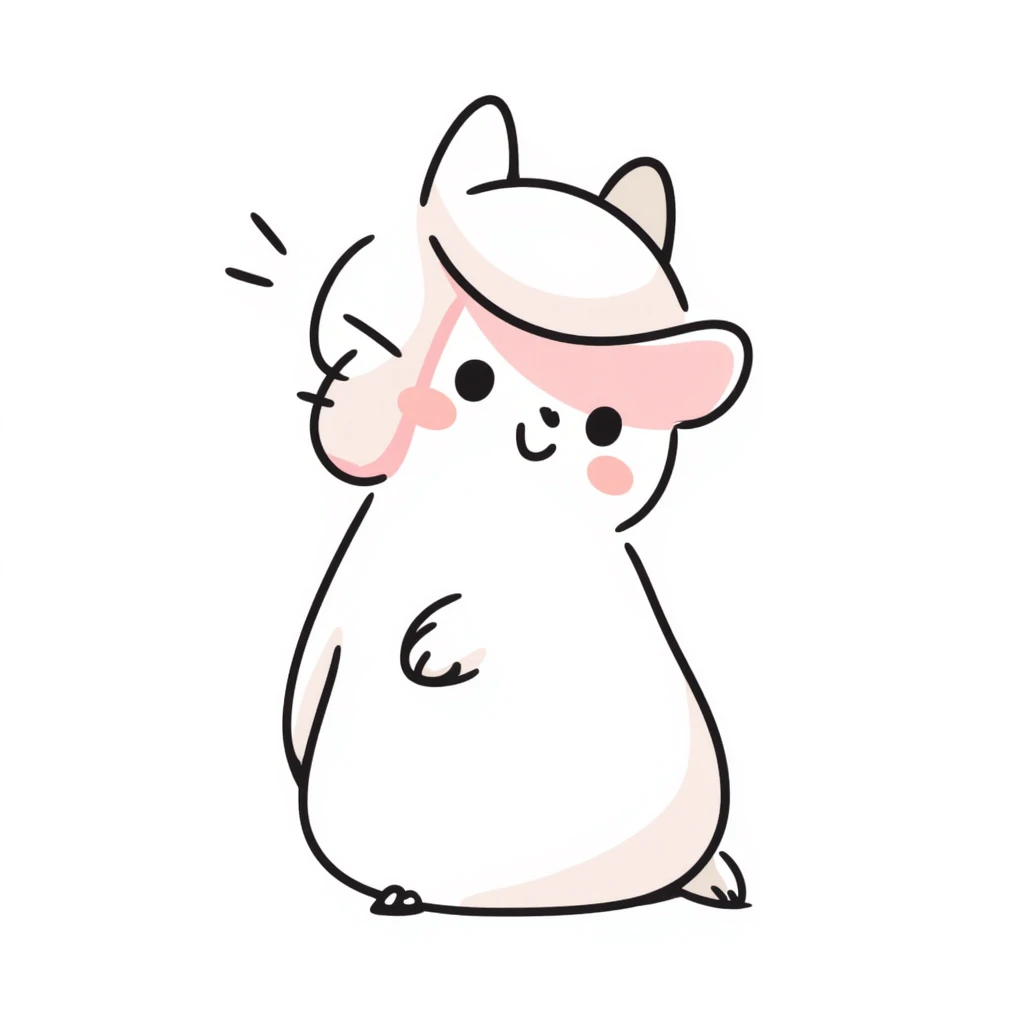 soft pastel Japanese hand-drawn chibi style sakura blossom, full-body, clean lines, with blushing cheeks emoji