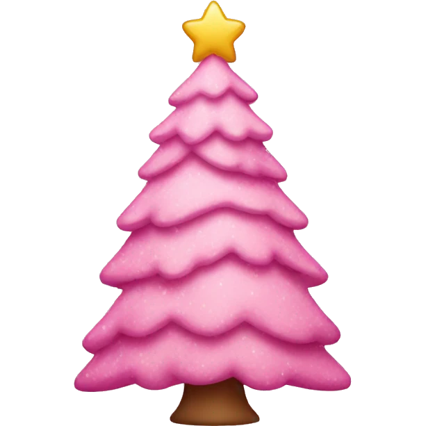 Cute pink Christmas tree  emoji