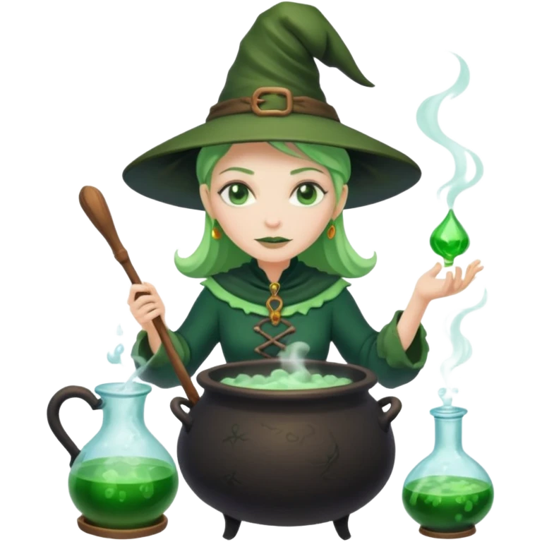 green witch cooking potion emoji