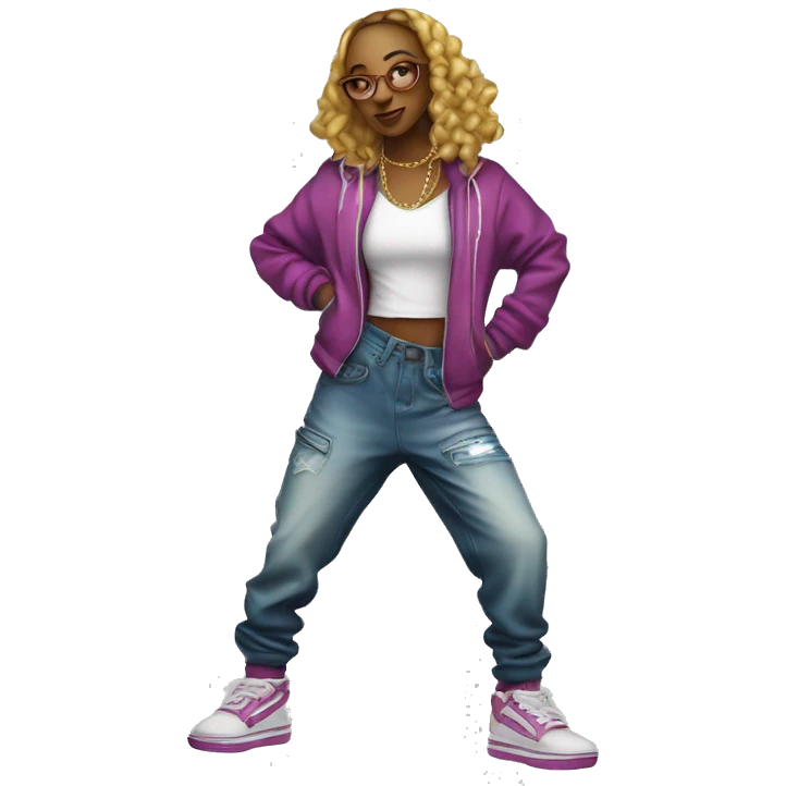 hip hop dancer female hip hop clothes emoji