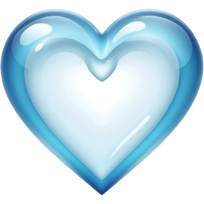 liquid glass heart transparent white  emoji