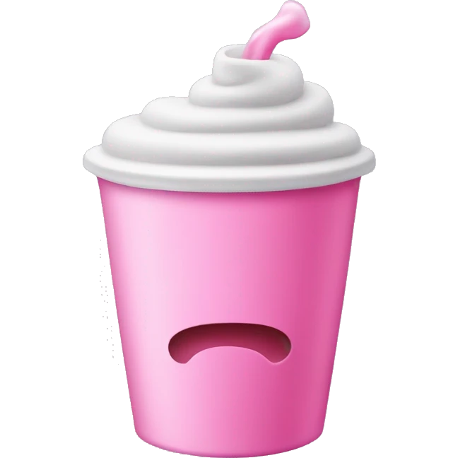 A foam cup with a pink liquid in it emoji