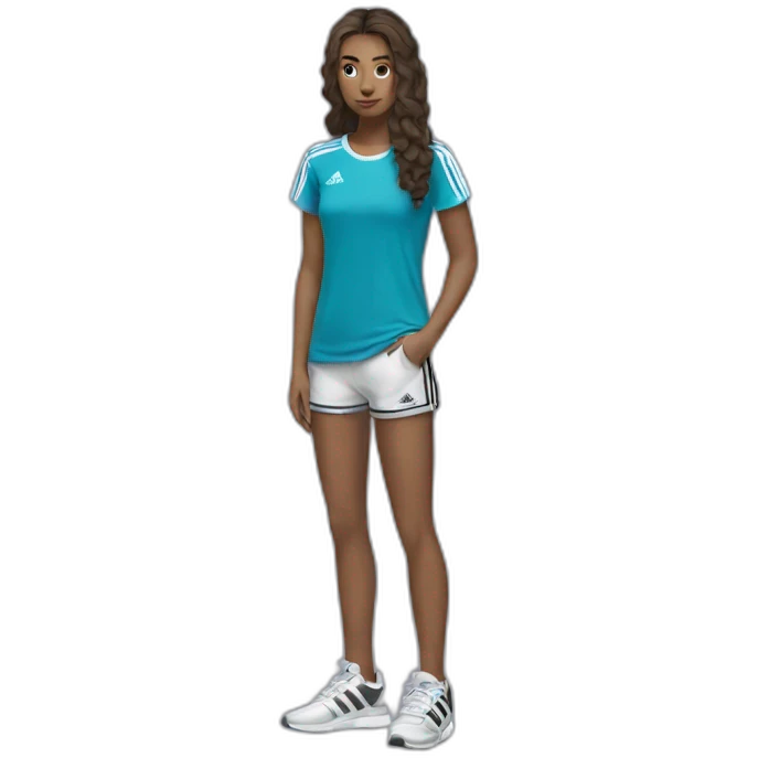 women dressing adidas tshirt emoji