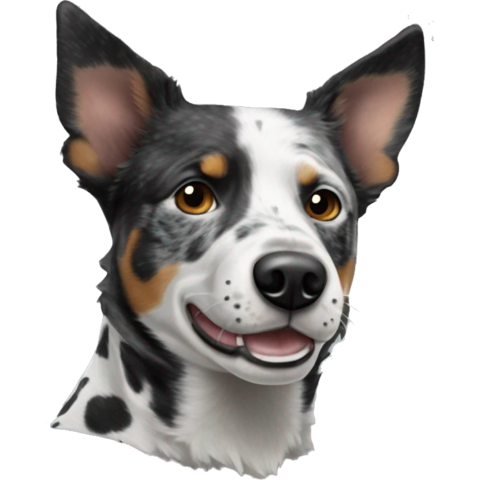 Black and white spotted Australian cattle dog emoji