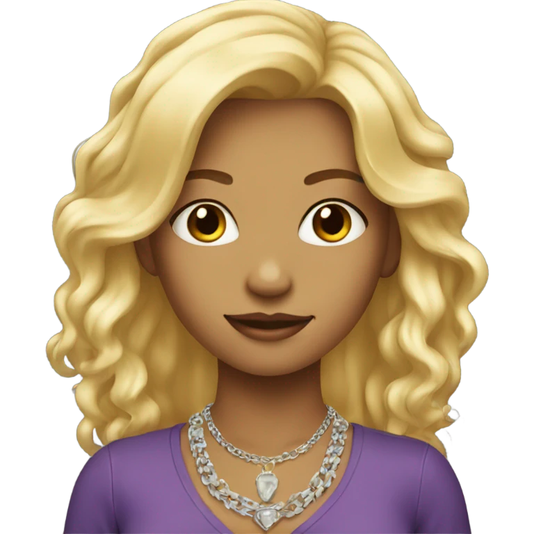 blonde girl with necklace emoji