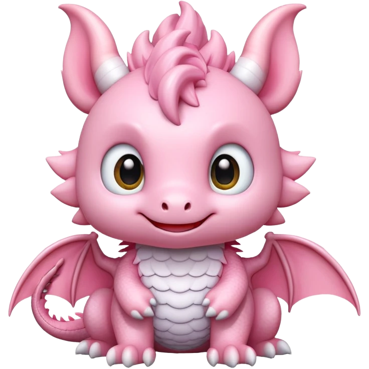 Cute light pink dragon, sanrio emoji