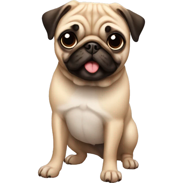 Pug with three legs emoji