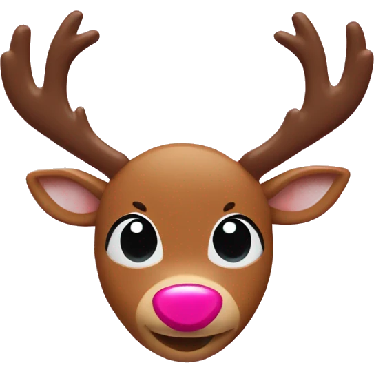 Rudolph with pink flake emoji