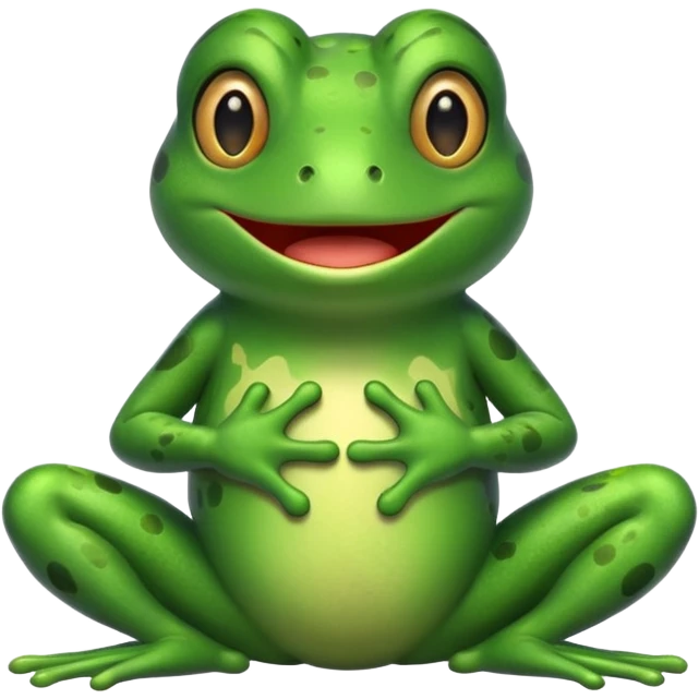 Frog surprised giving a hug emoji