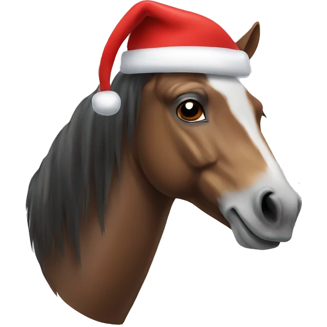 Horse with Santa hat emoji