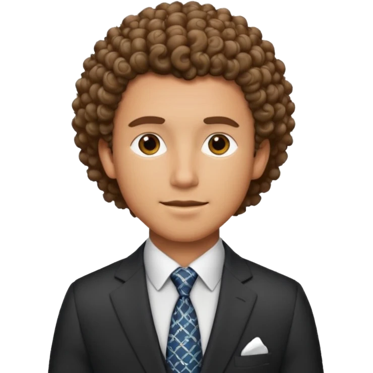 curly-haired man in a suit emoji