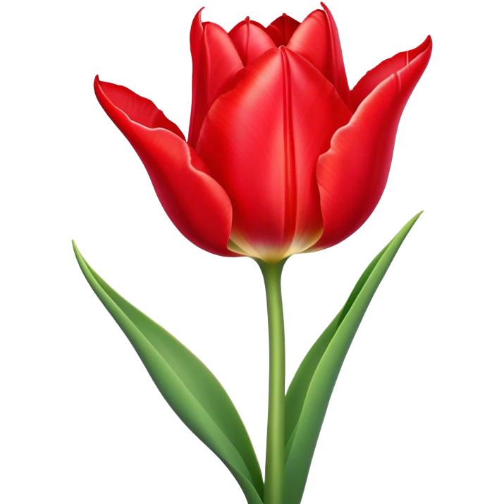 ​Cinematic Realistic Tulip, depicted as a single, exquisitely detailed bloom with vibrant red petals and a delicate stem, softly illuminated by natural light that highlights its graceful beauty and elegant form, emoji