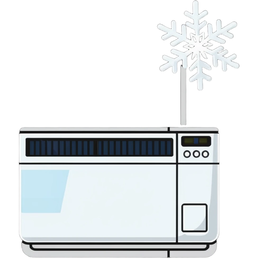 split system air conditioner with snowflake symbol emoji