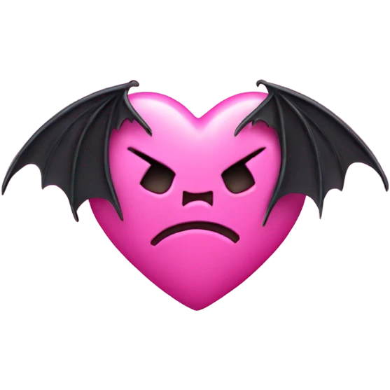 Pink heart with bats emoji