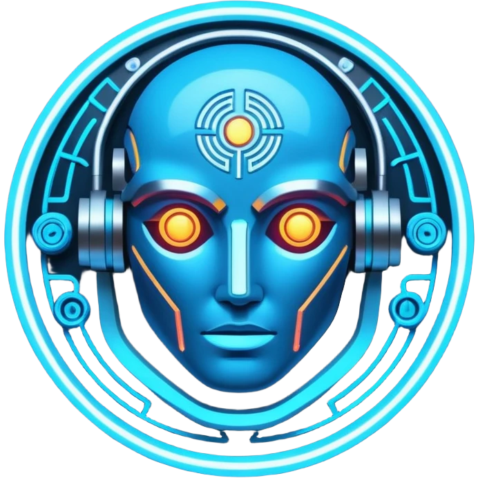 neon cyberpunk-themed icon representing insight/wisdom emoji