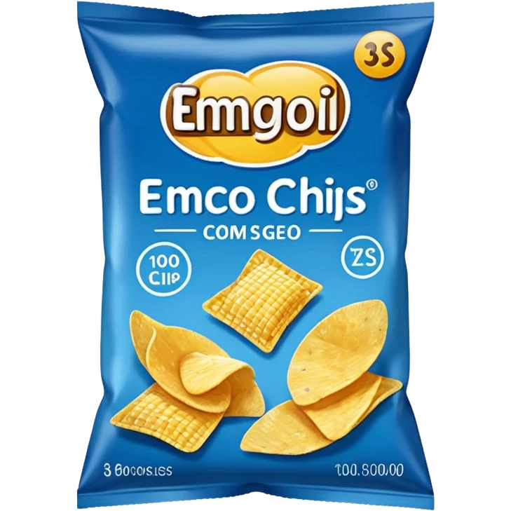 blue pacaged chip without writing emoji