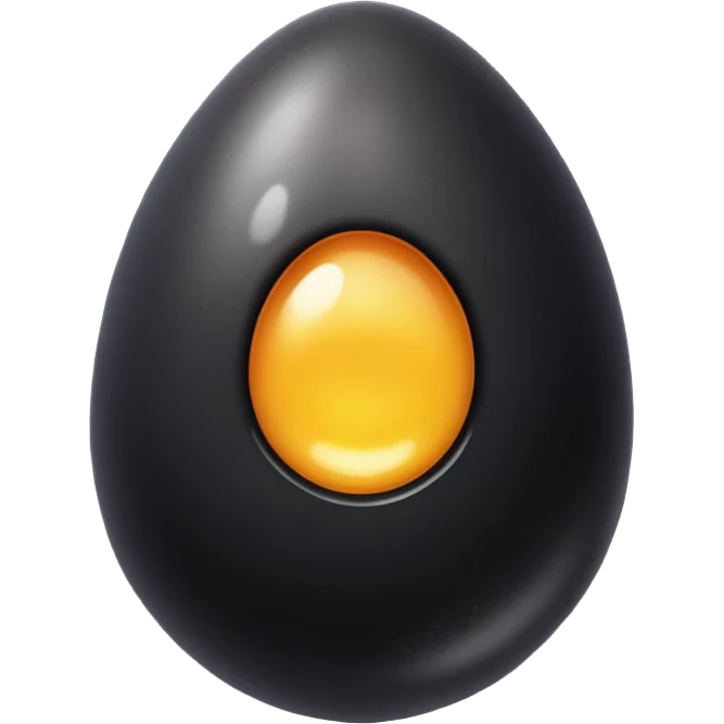glistening wet black egg emoji