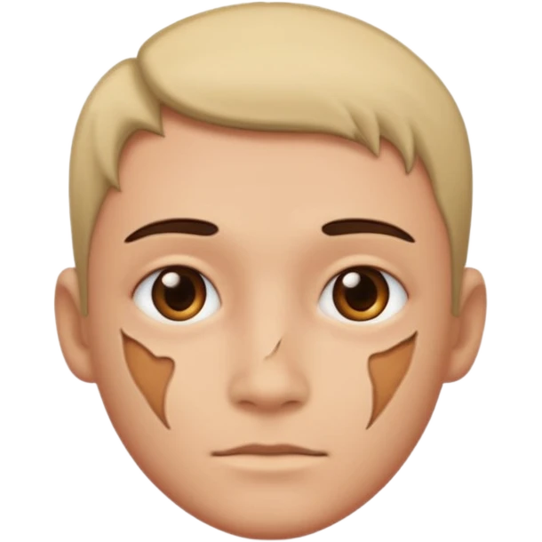 Create an down person whit a facial scar  emoji