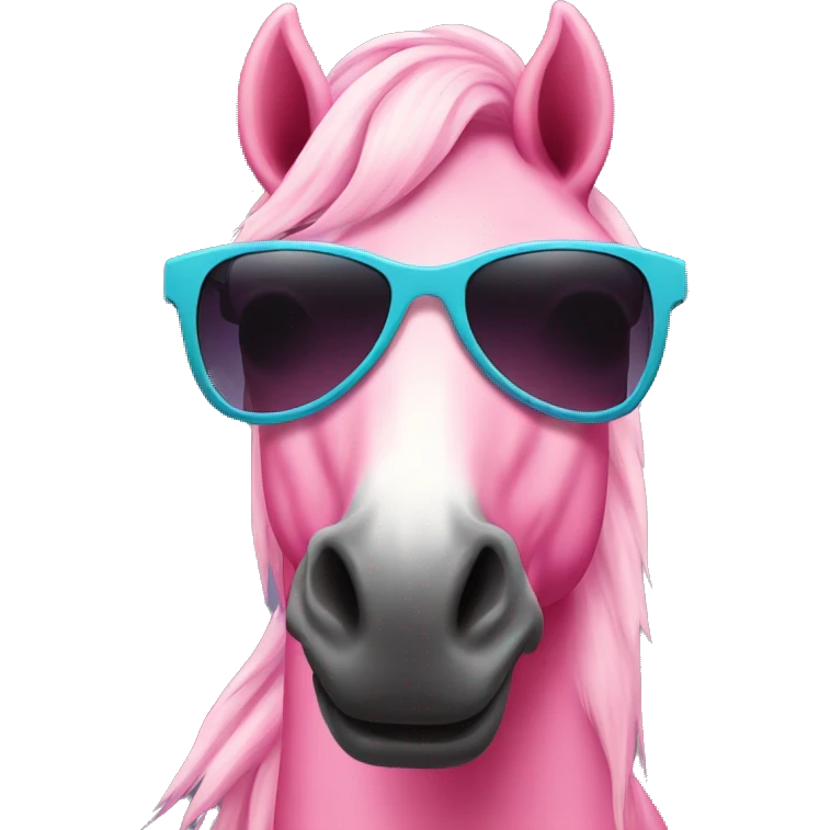 pink horse with sunglasses  emoji