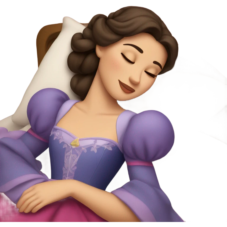 Sleeping brunette beauty princess Disney emoji