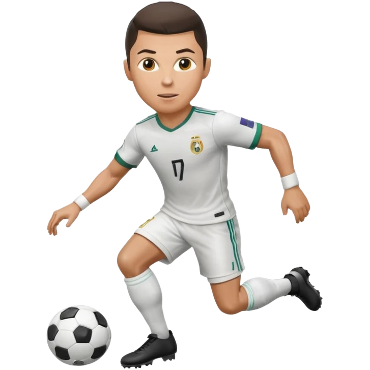 Cristiano Ronaldo dribbling a soccer ball emoji