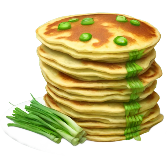 Vegetable pancakes with green onions emoji