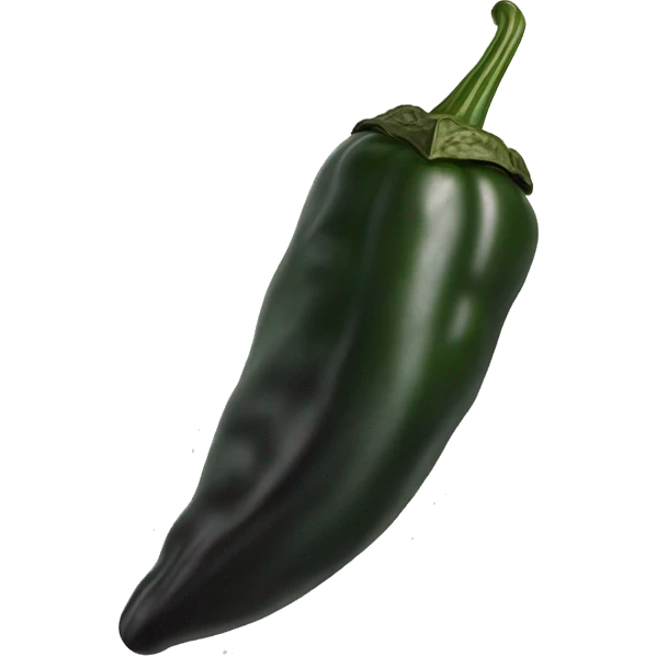 Round Single Dried black poblano chili pepper emoji