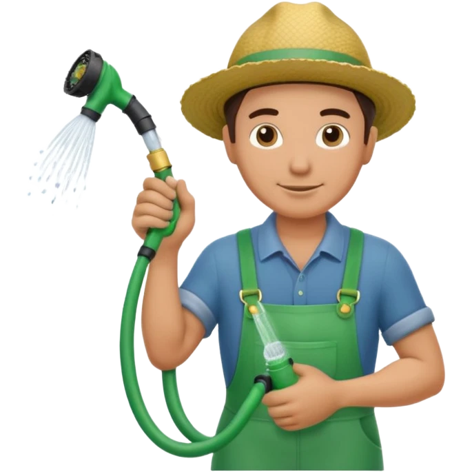 Gardner with hose emoji