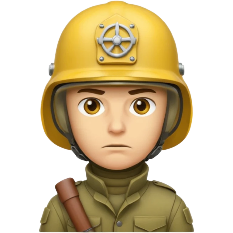 Soldier just face no body generic yellow skin with a gunner helmet that has no insignia emoji