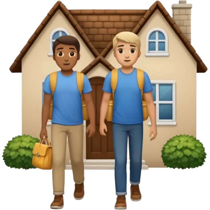 two guys entering at their house emoji