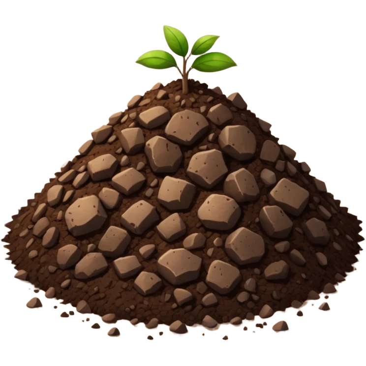 pile of soil with small pieces only emoji