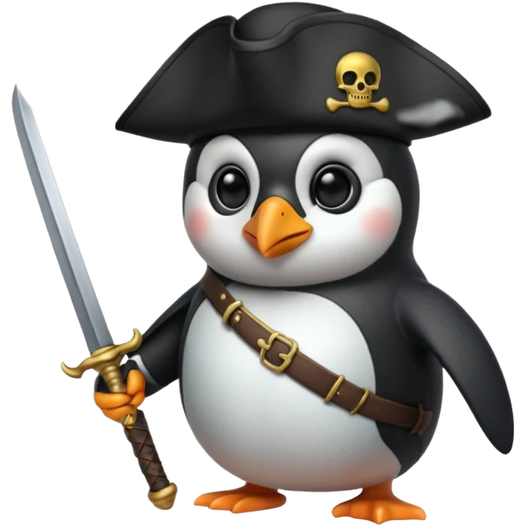 Penguin pirate emoji