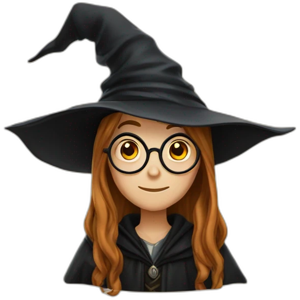 harry potter using a witch hat emoji
