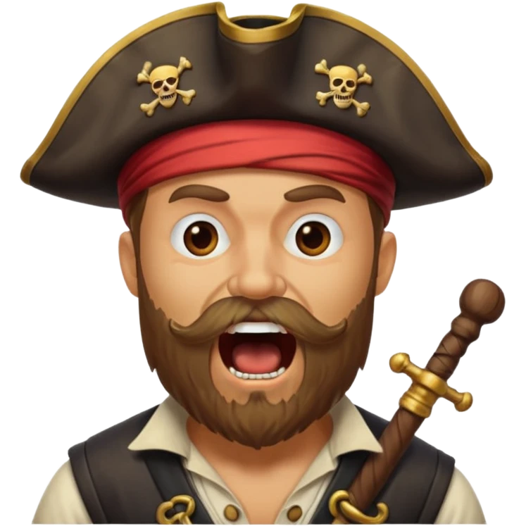 pirate, beardedscreaming emoji