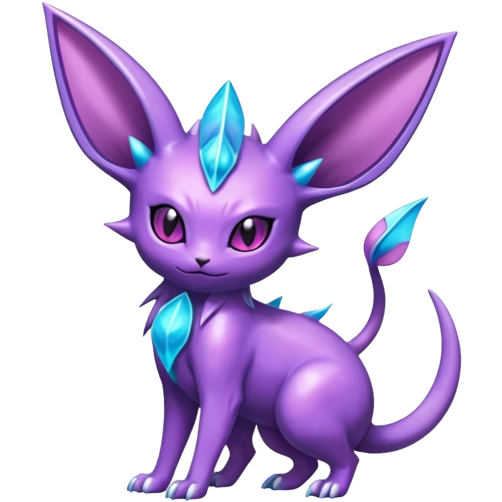 Shiny Dark Espeon-Haunter-Nidorino-fusion-hybrid full body emoji