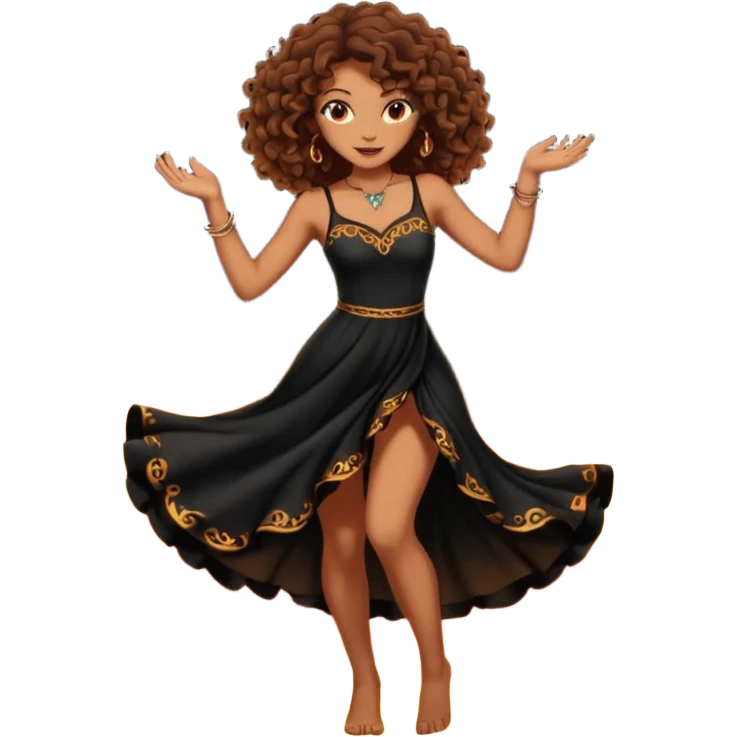 Sexy brown eyes, brown curly hair, white ethnicity with tattoo, mystic vibe, dancing in the fire in the night  emoji