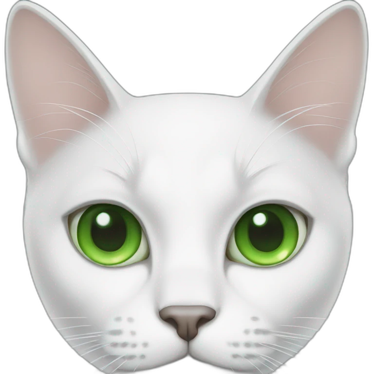White cat with green eyes emoji
