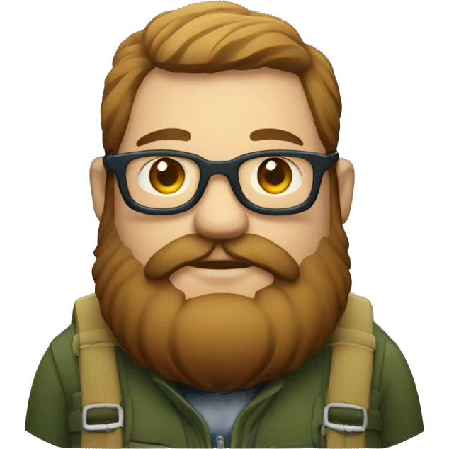 Fat Bearded Fisherman with glasses emoji