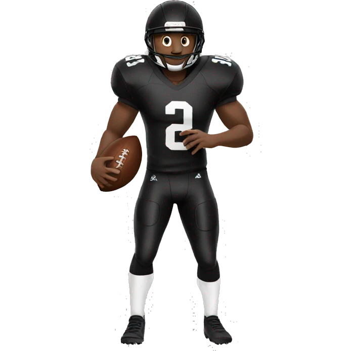 black football player cathing football emoji