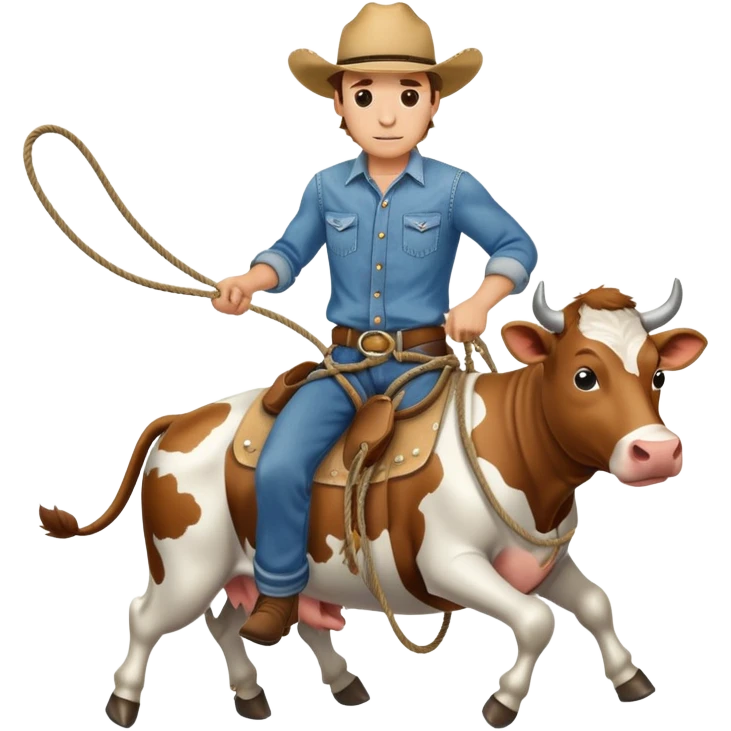 Man roping a cow emoji