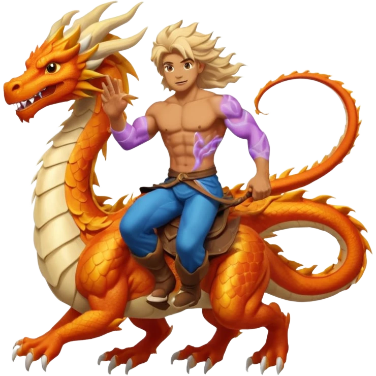 man riding air elemental dragon emoji