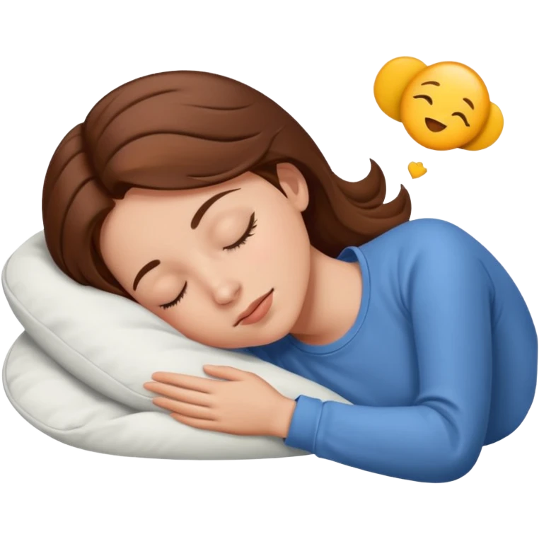 woman with brown hair sleeping on her back emoji