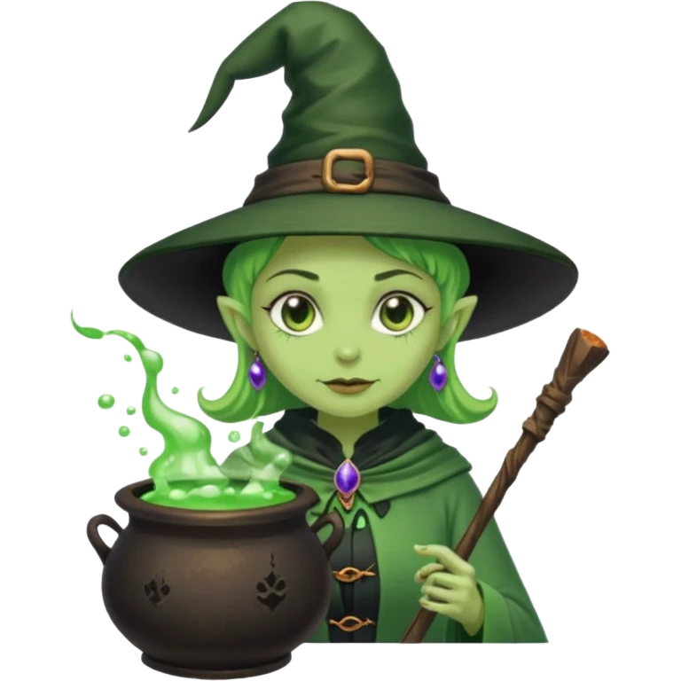 green witch cooking potion emoji