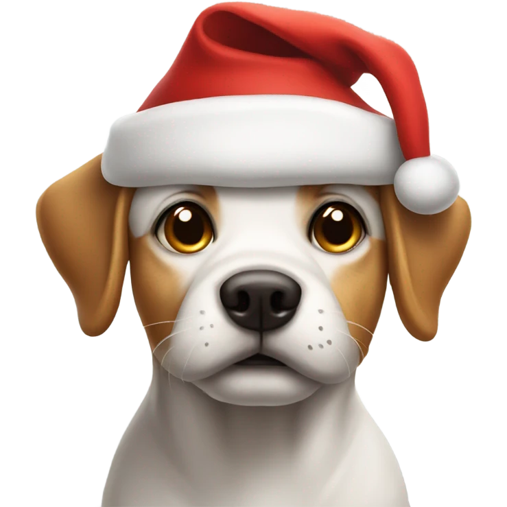 dog wearing santa hat emoji